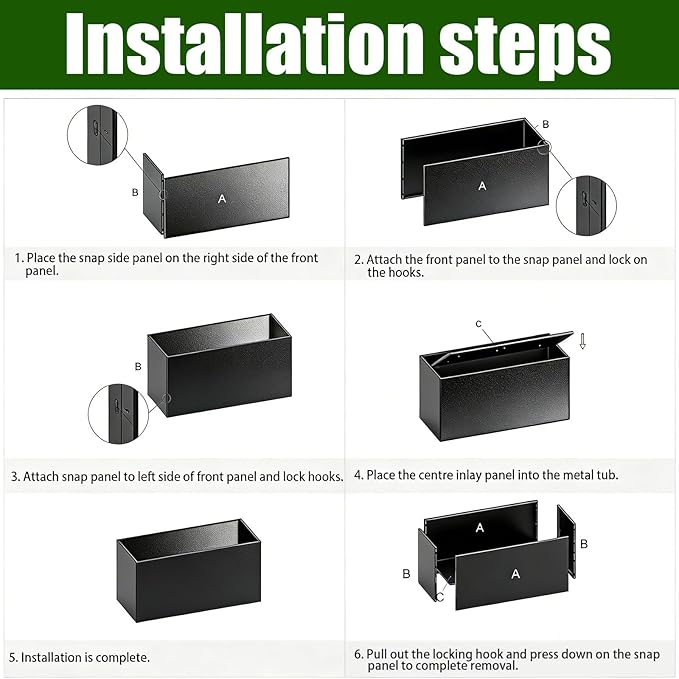 Metal Rectangular Planter, Metal Planter Box, 38" L x 13" W x 30" H Large Heavy Duty Tall Black Planter Box with Drainage Holes and Adjustable Balancing Feet Ideal for Porch, Garden, Patio, Yard