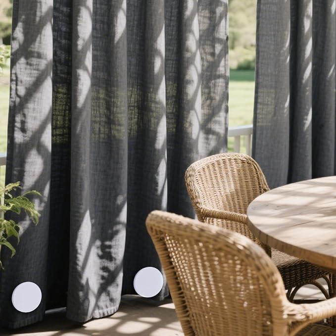 3LB Heavy Duty Outdoor Curtain Weights, Strong Magnetic Gazebo Curtain Weights, Rubber Covered Waterproof Drapery Weight, Prevent Curtain Liner from Blowing Around, White, 6 Pairs