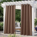 NICETOWN Indoor & Outdoor Blackout Curtain, UV Protection Blackout Vertical Blind Etra Long 120 Inch, Sunlight Blocking Vertical Drape for Living Room/Front Yard/Hall, Tan, 1 Piece, 52" Wide