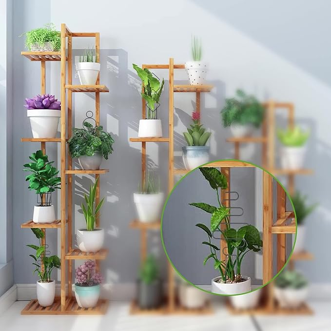 4 Pcs Mini Metal Trellis for Potted Plants, Climbing Support for Hoya Vines (Black)