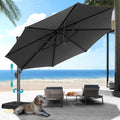 HOTEEL10x10ft Patio Umbrella Cantilever Umbrellas - Upgrade and Intensify - 360 Rotation and 5 Angles Adjustment - Aluminum Offset Pool Umbrella Outdoor Umbrellas for Patio Garden Pool