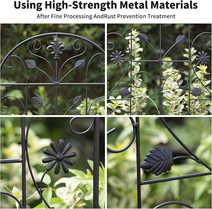 Trellis for Climbing Plants Outdoor, （2 Pack 70.8x19.6-inch）, Generic Metal Garden Trellis, Rustproof, Easy Assembly,（Black）
