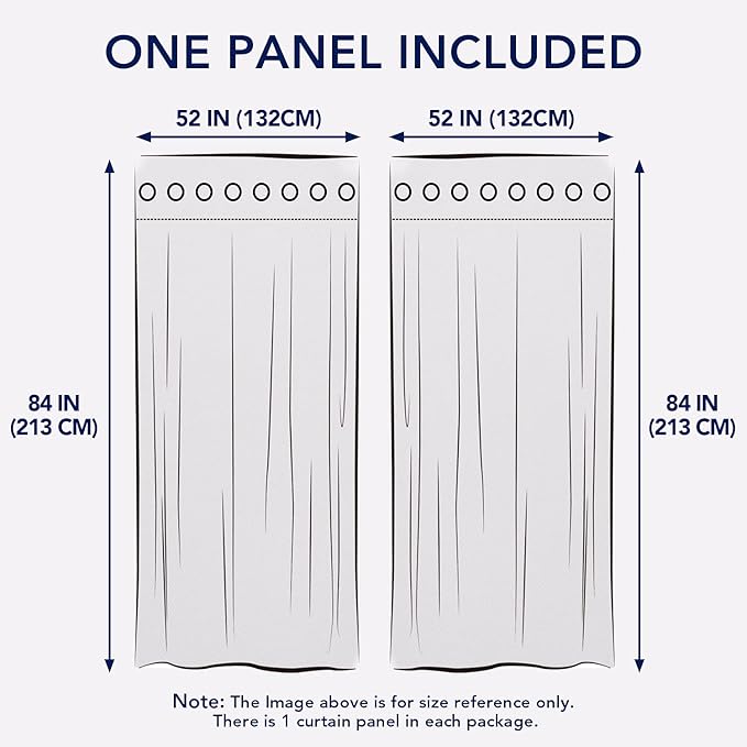 PureFit Outdoor Curtains for Patio Waterproof Weatherproof, UV Resistant Outside Curtains for Gazebo, Front Porch, Pergola, Sun Blocking Privacy Curtain, 52W x 84L inch, 1 Panel, Navy Blue