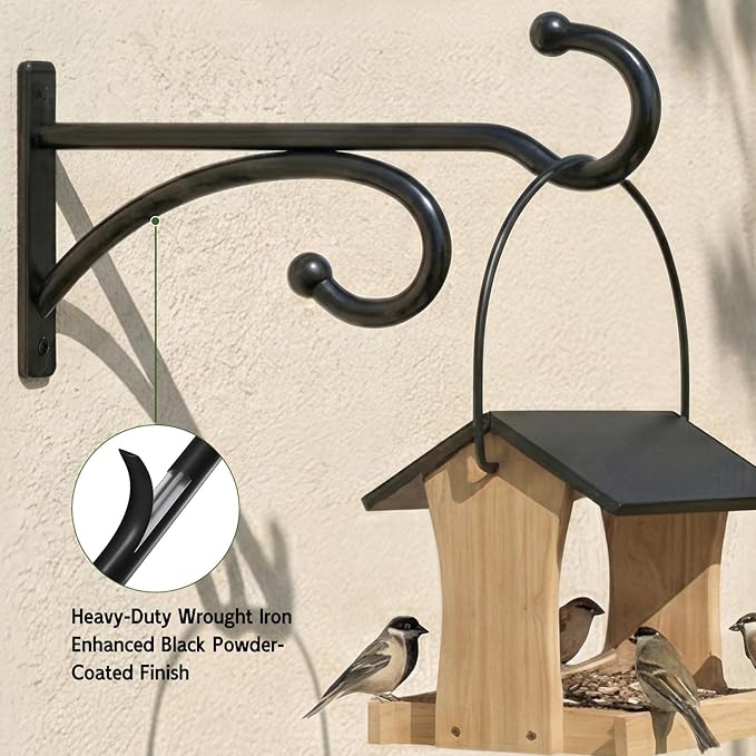 2Pack 6 Inch Plant Hangers for Hanging Baskets, Hanger for Indoor and Outdoor Plant Pots Holder, Wall Hook for Planters, Flower Basket, Wind Chimes, Lantern, Light, Bird Feeder, Home Décor-White