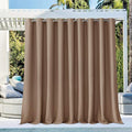 NICETOWN Privacy Room Divider Curtain for Patio, Grommet Top Thermal Insulated Blackout Extra Wide and Long Door Blind for Sunroom, Bedroom, Living Room, Tan, 1 Piece, 140" Wide by 95" Long