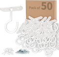 50Pack Ceiling Hooks Bulk for Hanging Plants,2.5 inches White