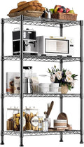 Xcity Storage Shelves, 4 Tier Heavy Duty Metal Shelving Unit, 1600 LBS Capacity Adjustable Steel Wire Shelf Organizer for Pantry, Kitchen, Garage, 14" D x 36" W x 54" H, Black