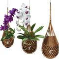 Handmade 100% Thai Bamboo Hanging Orchid Basket – 4 Inch, 5 Inch, 6 Inch (Triple Set)