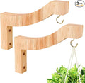 7-Inch Wooden 7-Shaped Wall Hook Plant Hanger – Ideal for Indoor/Outdoor Bird Feeders, Flower Baskets, and Wind Chimes