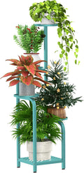 TOSKING 5 Tier Tall Plant Stand Indoor Outdoor, Heavy Duty Corner Shelf for Plants & Decor, Space Saving 3.9FT Metal Flower Pot Stand for Balcony, Garden, Living Room, Patio (Blue, 47in)
