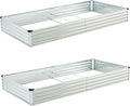 8x4x1ft(2 PCS) Galvanized Raised Garden Bed,Outdoor Planter Box Metal Patio Kit Planting Bed for Vegetables Flowers Herb,Silver