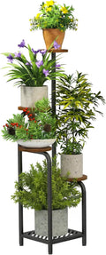 TOSKING 5 Tier Metal Plant Stand Indoor 48''H Tall ,Heavy Duty Plant Shelf , Corner Shelf Flower Pot Stand for Outdoor Plant Stand for Living Room Balcony Garden Patio Bedroom (5 Tier-Brown)
