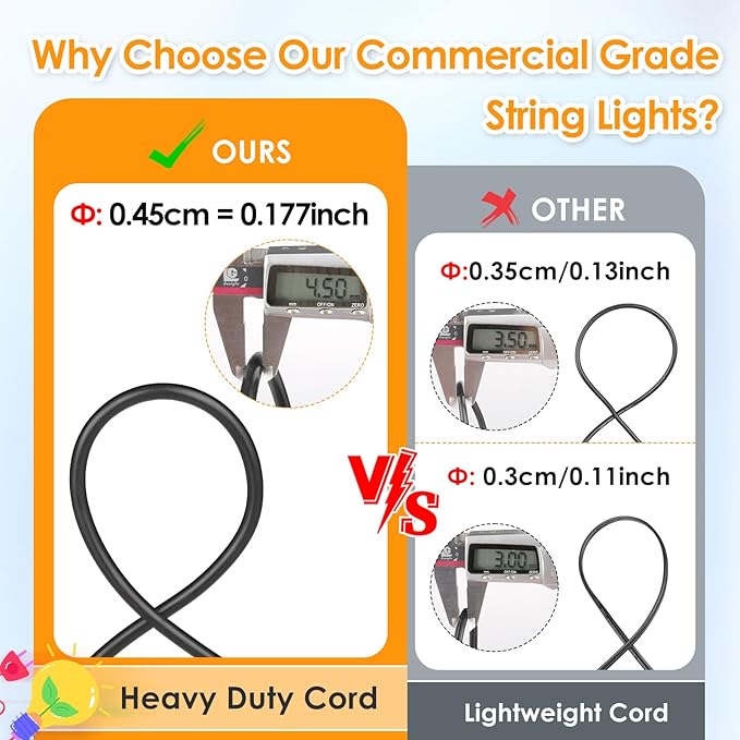 Mlambert 48FT Outdoor Patio Lights Waterproof Dimmable with Remote, RGB Cafe LED String Light with 15 Shatterproof Bulbs for Bistro Party-Black 1 Pack