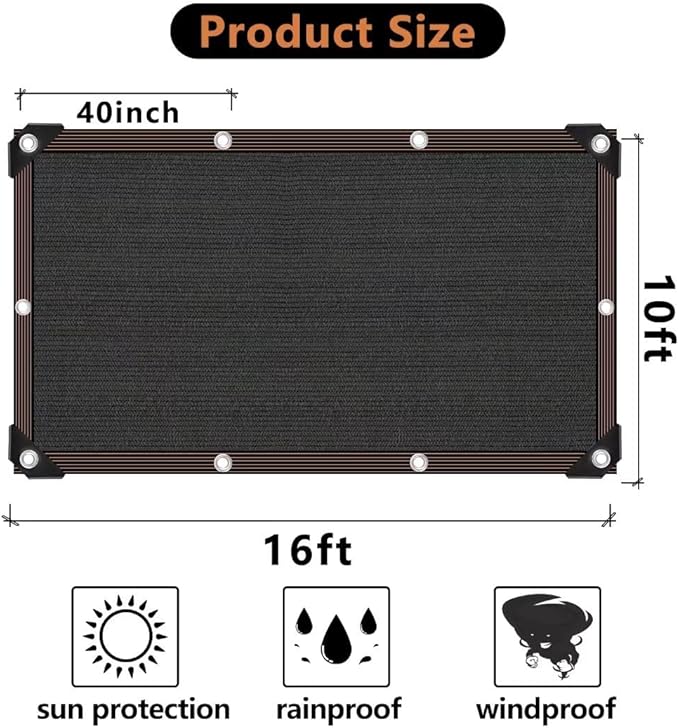 Shade Cloth - 70-90% Sunblock Net for Garden Patio,Shade Sails for Plants Greenhouse Outdoor Pergola Lawn Sun Shade Cloths for Kennel Chicken Coop Easier to Hang Shade Net Cover