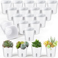 SHENLIU 3" Self Watering Pots, 20 Sets Plastic Self Watering Planters for Indoor Planters with Water Level Indicator and Multiple Vents Perfect for Succulents ﻿House Plants Flowers