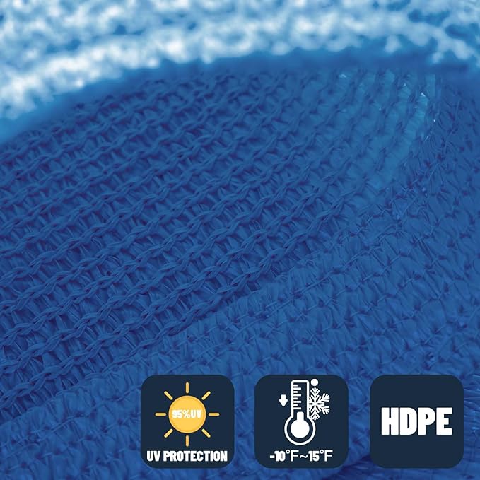 SUNNY GUARD Sun Shade Sail 10' x 13' Rectangle Blue UV Block Sunshade for Backyard Yard Deck Patio Garden Outdoor Activities and Facility(We Make Custom Size)