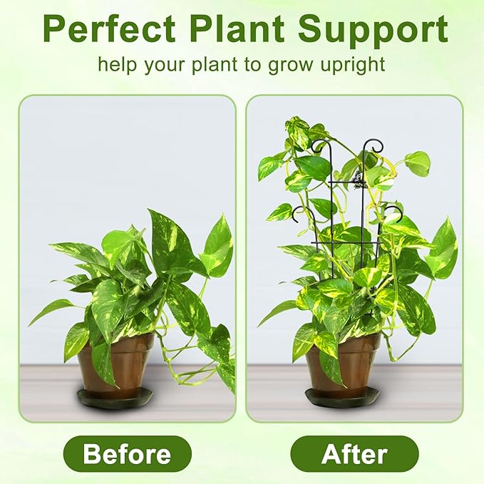 23in Plant Trellis Indoor, Trellis for Potted Plants with Butterfly, Garden Trellis Climber Support for Climbing Plants Pothos Hoya Vine