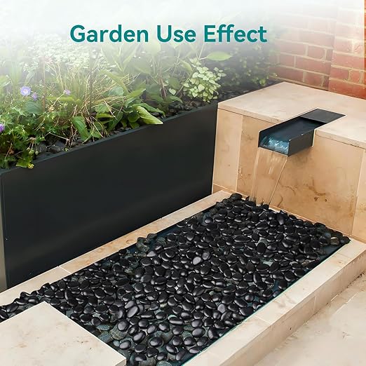 5 lbs Black Rocks for Planters, 1"-2" Decorative Rocks for Potted Plants, Polished Garden Stones for Outdoor Landscaping, Walkways, Yard, River Rocks for Flower Pots, Vase