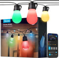 Govee Smart Outdoor String Lights H7029, 24ft RGBIC Outdoor Lights with 8 Dimmable LED Bulbs, IP65 Waterproof, Color Changing Warm White Lights with 47 Scene Modes for Patio, Backyard, App Control