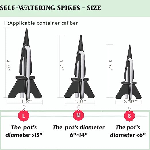 GreenShip 4-Pack Patented Self-Watering Spikes – DIY Plant Watering System for Indoor Plants, Fits Grower Pots, Reuse Containers, Automatic Self-Watering Stakes (Small)