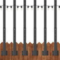 AILBTON 6 Pack 2.8Ft String Light Poles,Light Poles for Outside String Lights,Outdoor Light Poles with Fence Bracket,Metal Pole Stand for Patio,Backyard,Deck