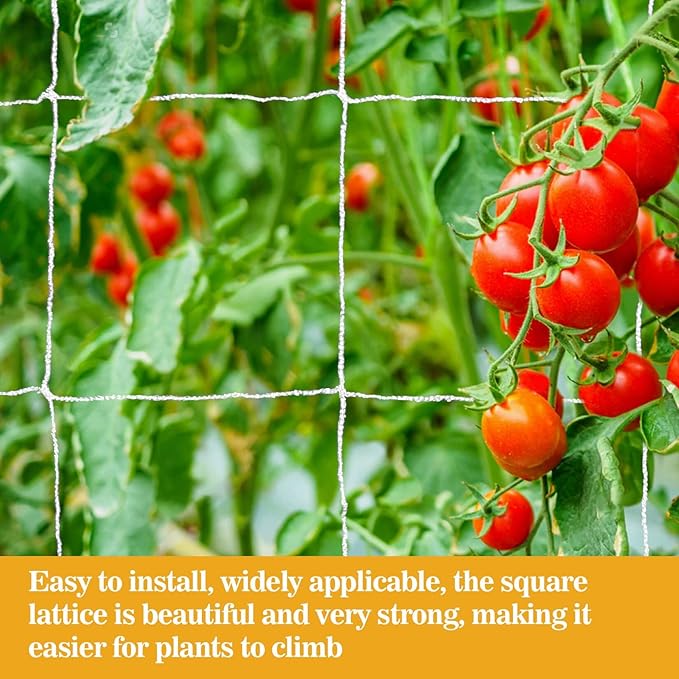 2 PCS Garden Plant Trellis Netting - Sukh 5 x 15 ft Trellis Net Polyester Trellis Netting Garden Square Mesh for Climbing Plants Fruits Vegetables VinesGrow Tents