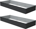 12x4x1 ft(2 Pack) Galvanized Raised Garden Bed,Outdoor Planter Box Metal Patio Kit Planting Bed for Vegetables Flowers and Succulents,Black