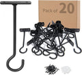 20Pack Plant Hooks Bulk 6in Metal Plant Hook Shepherds Hook Decorative Wall Plant Hanger for Hanging Lanterns, Bird Feeder, Flower Basket, Home Decor Indoor & Outdoor Black