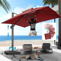 HOTEEL10x10ft Patio Umbrella Cantilever Umbrellas - Upgrade and Intensify - 360 Rotation and 5 Angles Adjustment - Aluminum Offset Pool Umbrella Outdoor Umbrellas for Patio Garden Pool