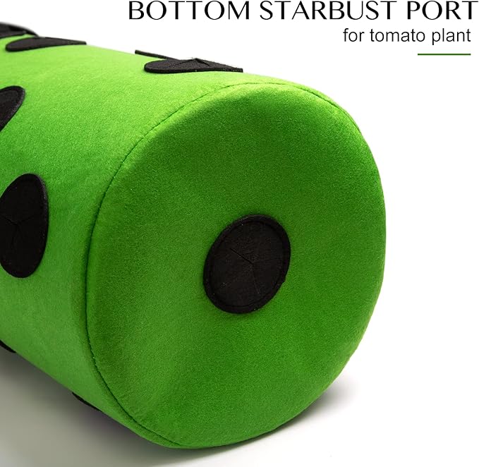 2 Pack Green Upside Down Tomato & Herb Planter, Outdoor Hanging Durable Aeration Fabric Strawberry Planter Bags