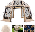 VEVOR Pop up Gazebo Screen Tent, 12 x 12 ft, 13-Sided Spherical Camping Canopy Tent with Removable Top & Carry Bag, Quick-Set & Bite-Proof, Screen House Sun Shelter for 8-10 Persons, Beige