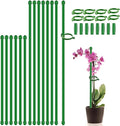 Plant Stakes 17inch &11inch SupKing Adjustable Length Plant Support Stake 16Pcs Orchid Stick with Clips for Indoor Outdoor,Garden Pole for Potted Tomato Amaryllis Vegetables Comes with 20 Ties (Green)