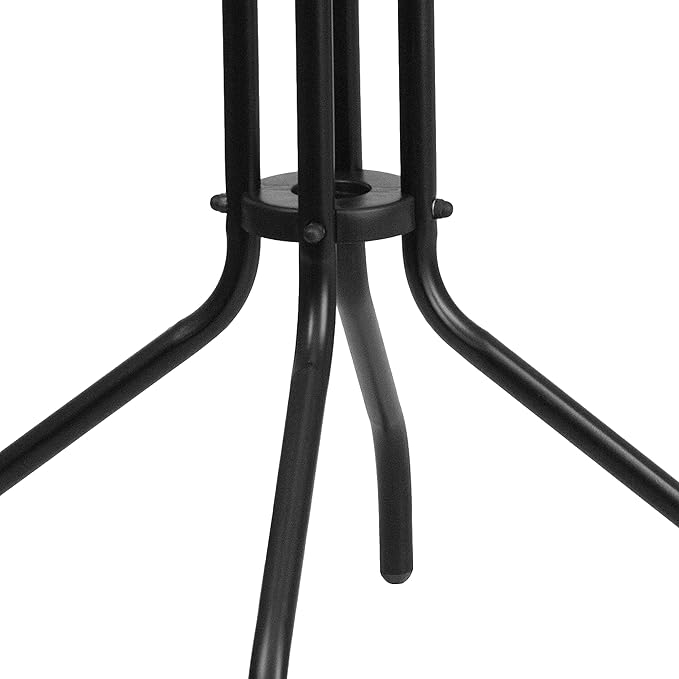Flash Furniture Bellamy 23.75" Round Indoor/Outdoor Tempered Glass Metal Frame Side Table