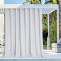NICETOWN Large Outdoor Curtain for Cabana Waterproof, Rust-Proof Grommet Top Room Darkening Patio Door Panel Heavy Weight Keep Privacy for Party/Terrace, Greyish White, 1 Panel, W120 x L84