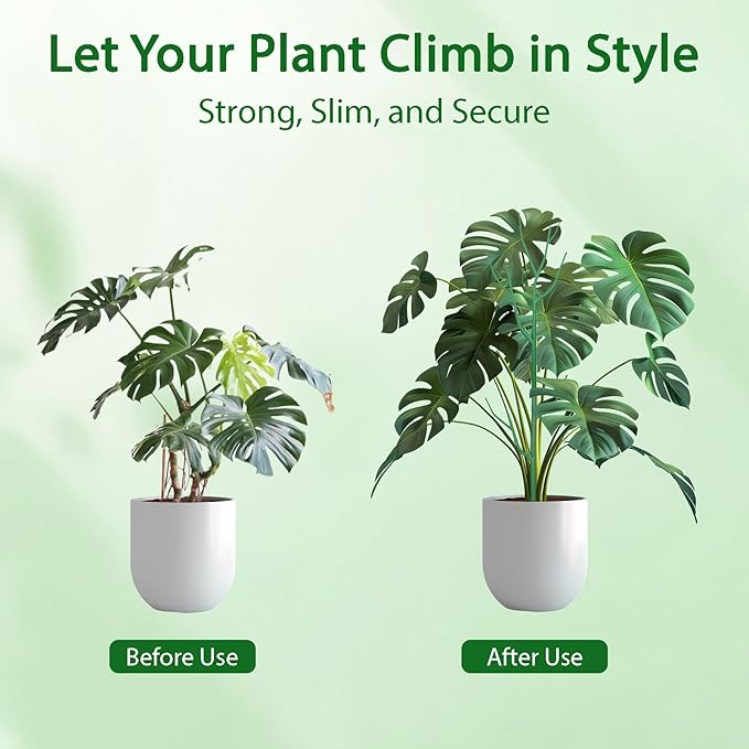 15 Pack Stackable Plant Supports Stakes, Sturdy Garden Trellis for Climbing & Vining Plants, Monstera, Pothos & Philodendron - Reusable Plant Stakes for Indoor & Outdoor Potted Plants