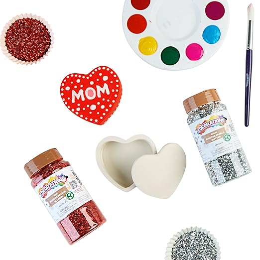 Colorations Decorate Your own Ceramic Heart Boxes, Set of 6
