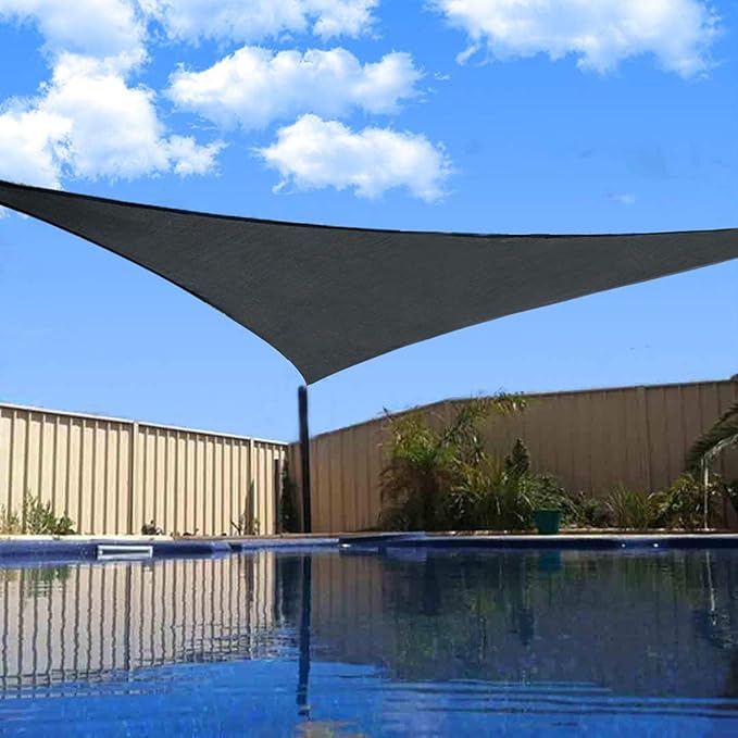 SUNLAX Sun Shade Sail 10' x 10' x 10' Dark Grey Triangle Canopy Sail Shade Cover UV Block Permeable Sunshade Outdoor for Patio Backyard (We Make Custom Size)