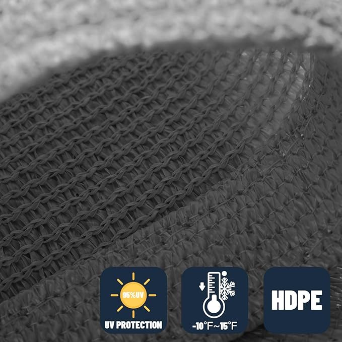 SUNNY GUARD Sun Shade Sail 13'x13'x13' Triangle Dark Grey UV Block Sunshade for Backyard Yard Deck Patio Garden Outdoor Activities and Facility(We Make Custom Size)