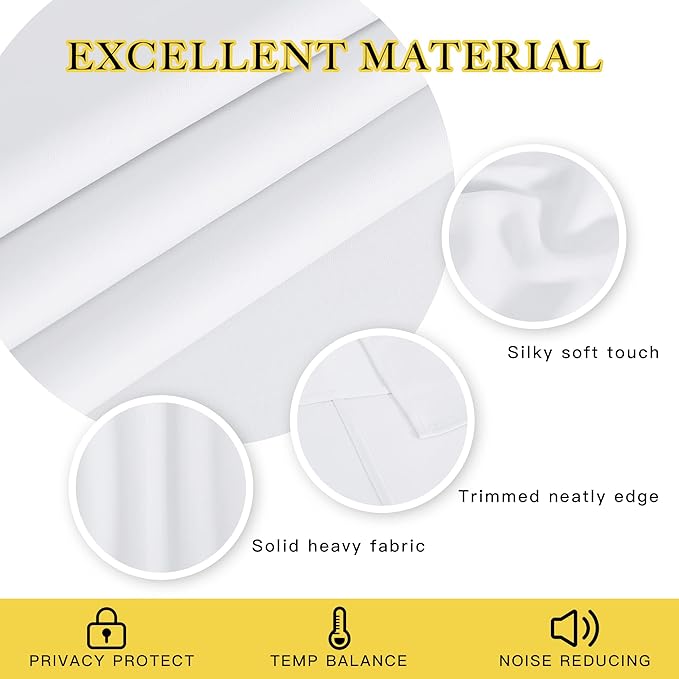 NICETOWN Blackout Curtains for Sliding Glass Door Room Divider Noise Reduce Curtain Panel Portable Window Screen Sliding Partition, W100 x L102 inches, 1 Panel, White
