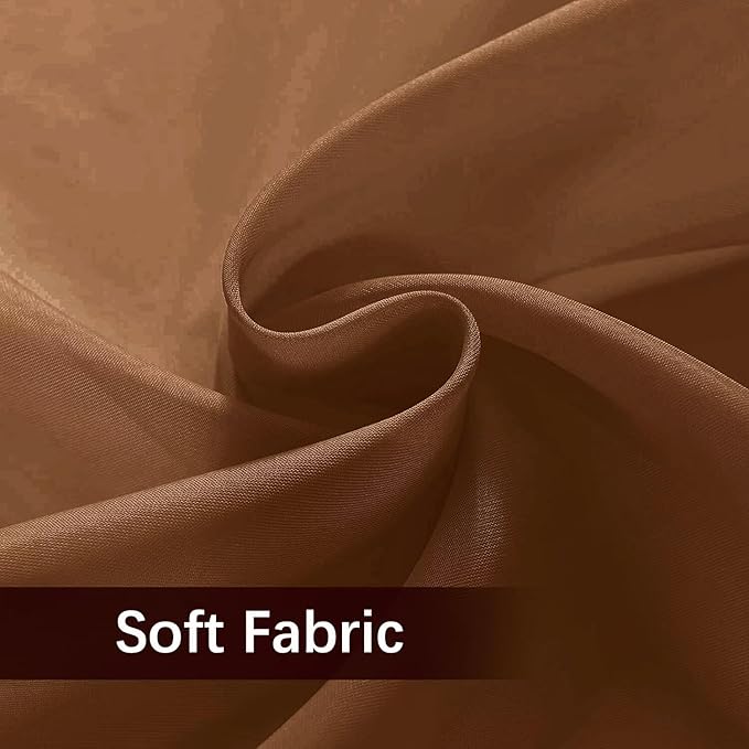 SpaceDresser Waterproof Outdoor Sheer Curtains for Patio - 4 Panels Rod Pocket Indoor Voile Sheer Curtain for Living Room,52W x 120L inch,Brown