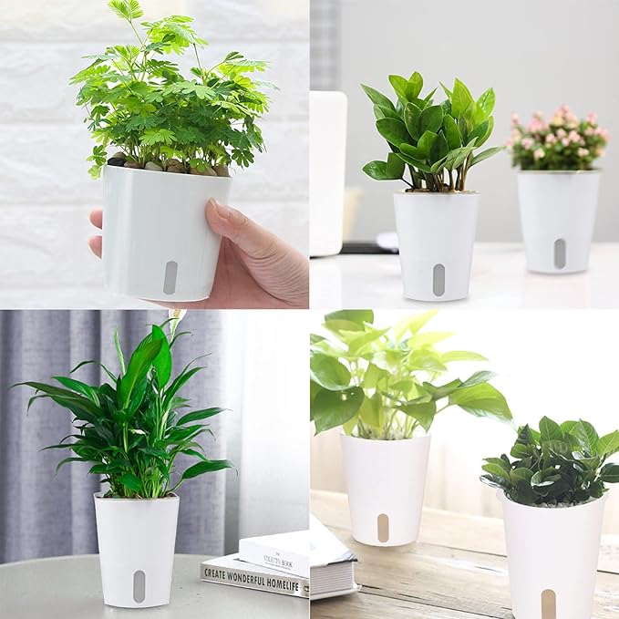 3" Self Watering Pots,20 Sets Self Watering Planter Pots for Indoor Plants with Water Level Indicator and Multiple Vents,Self Watering Planters,Self Watering Plant Pot for House Plants,Flowers,Herbs