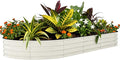 Garvee Galvanized Raised Garden Bed Outdoor, 8x4x1.5 ft Metal Planter Box for Flowers Vegetables, Rust-Resistant Raised Garden Beds for Gardening, Easy Assembly Outdoor Garden Box & Planters, Beige