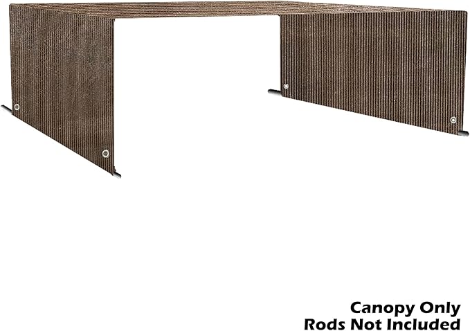Universal Pergola Replacement Canopy Shade Cover with Breathable HDPE Fabric & Rod Pockets for 10 x 10 FT Pergola, Canopy Size: 192'' L x 106'' W (Mocha Brown)