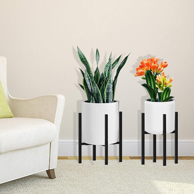 Plant Stand for 10"-16" Plant Pot Indoor Outdoor Corner, Adjustable Metal Heavy Duty for Large Pot (Black 1 Pack)