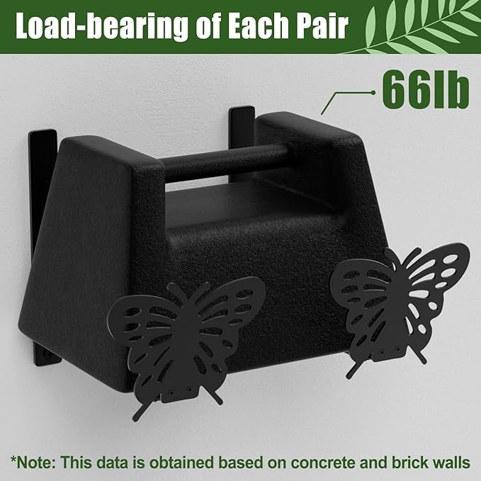 Adjustable Window Box Brackets, 6 to 12 inch Heavy Duty Window Planter Box Brackets, Butterfly Shape Wall Mount Flower Box Holder, 6 Pack