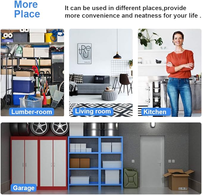 BestOffice | 6-Tier Wire Storage Shelves with Wheels | 18x48x78 | Black | Adjustable Racks | Heavy-Duty Metal Shelf, Holds Upto 600 lbs | No-Tool Assembly | Ideal for Home & Garage Shelving