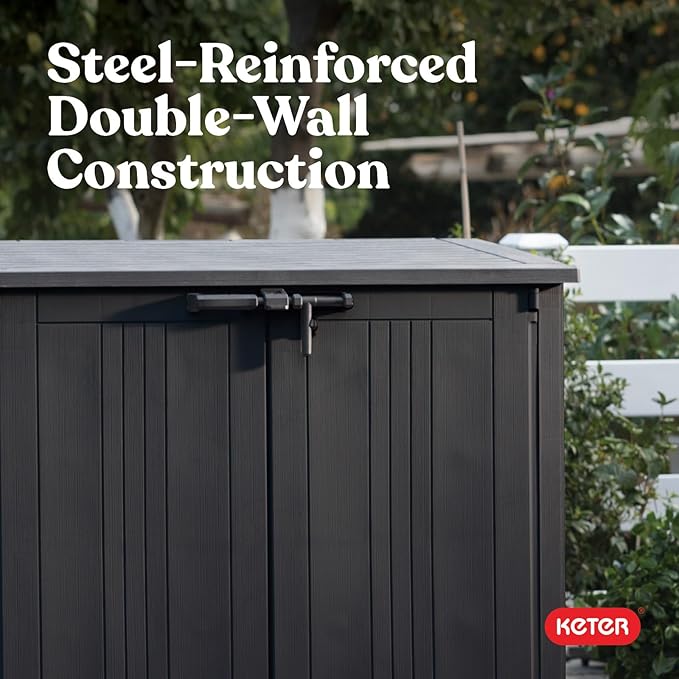 Keter Store-It-Out Prime 4.3 x 3.7 ft. Outdoor Resin Storage Shed with Easy Lift Hinges, Perfect for Yard Tools, Pool Floats and Garden Accessories, Black