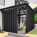 BONZER Waterproof Outdoor Curtains for Patio Porch Pergola Cabana Thick Privacy Wide Grommet Indoor Curtains for Bedroom Living Room, 1 Panel, 110W x 108L inch, Charcoal