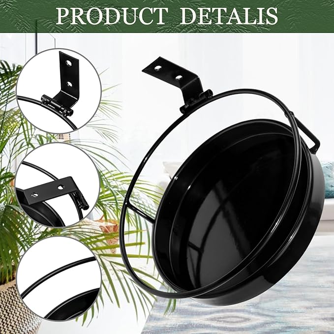 ARTORA Wall Mounted Plant Holder, 2 Pack Metal Flower Pot Wall Hanging Shelf Black Indoor Outdoor Decorative Floating Shelves Planter Hanger Racks for Bedroom Living Room Porch Balcony Decor