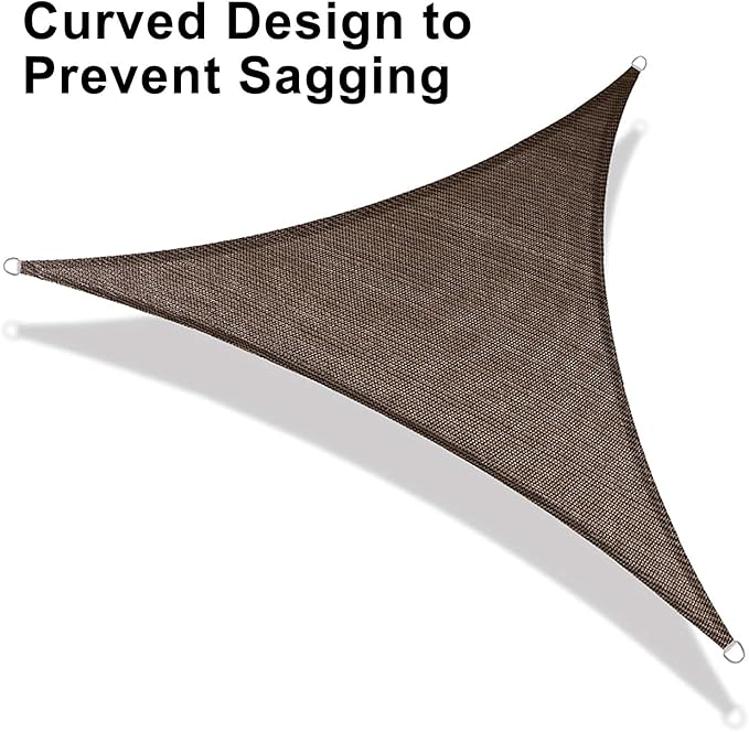 LOVE STORY Custom Size 16'x16'x22.6' Brown Sun Shade Sail Right Triangle Sunhsade Fabric Awning Canopy for Patio Backyard Carport Pergola (Customized)